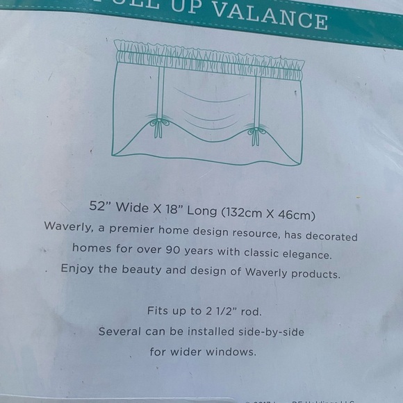 Waverly Multicolor Floral Pull Up Valance Set of 2 52x18 - Picture 3 of 3